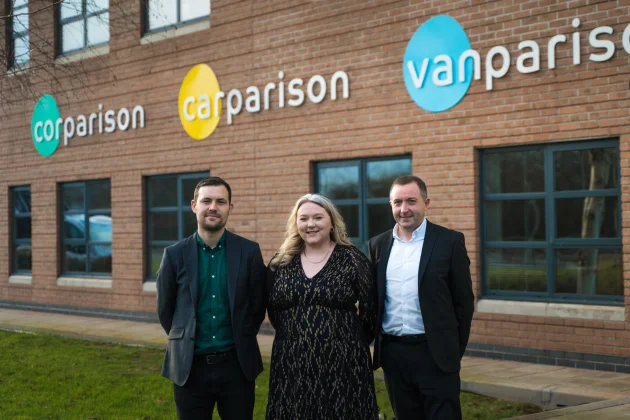 Vanparison management team outside Exeter HQ