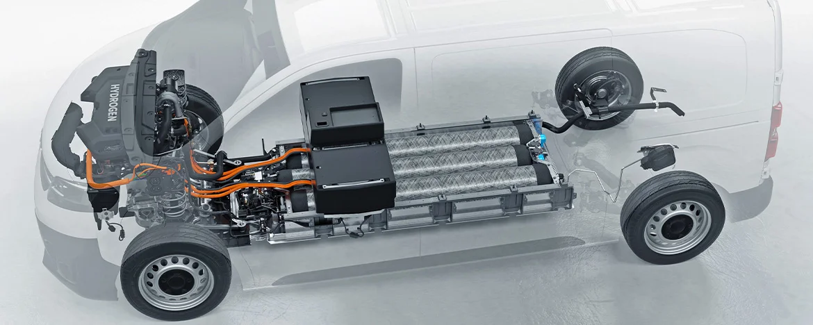 Hydrogen tanks in van