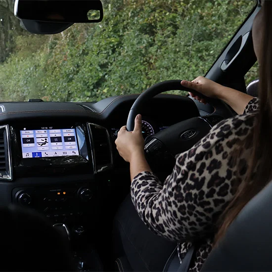 woman driving Ford Wildtrak