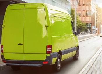 Green van rear view